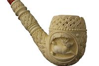 Meerschaum Pipe - DEERS from Master Carver Sevket - Tobacco Smoking Pipe Hand Made from the Finest Block Meerschaum - New