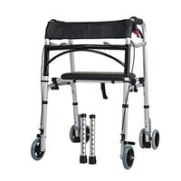 Walker with Pulley | Medical Push-Down Brake Travel Frame | Height Adjustable and Foldable | with Cushions | Indoor and Outdoor | Disabled and Elderly AA++