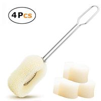 Bottle Sponge Brush Scrubber Stainless Steel Sponge Head Replaceable (Brush&Refill)