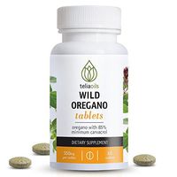 Teliaoils Organic Wild Oregano Tablets from Oregano with Over 85% Carvacrol. Top Quality. Ideal to Boost The Immune System. Powerful antioxidant
