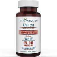 Krill Oil Omega 3 6 9 Fatty Acids with Astaxanthin, 1000mg Per 2 Softgels, Rich in DHA, EPA for Healthy Heart & Skin, 60 Red Burpless Liquid Softgel Capsules, All Natural, No Fishy Aftertaste