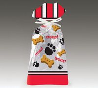 Burton & Burton (100) Dog Treats & Paws 11" Cellophane Bags