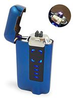 USB Electric Pocket Lighter | Windproof Flameless ARC Rechargeable. Choice of Five Different Color Lighters. (Blue)