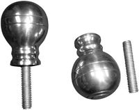 JWL (2) Cane Walking Stick Shift Knob Handle Ball Style Cast Aluminum with Threaded Rod Connector