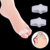 BELONG 1Pair 2 Hole Feet Foot Care Gel Toe Straighteners Separator Hallux Valgus Bunion Corrector Pain Relief Bone Care Support