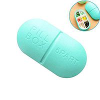 Compact Medical Pill Box Organizer 6 Compartments Portable Medicine Storage Cases Pill Divider Vitamin Dispenser, 4 Times a Day Fashion Macaron Colors Plastic Pill Case (Light Blue)