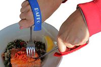 Daffo Eating Aid Adjustable Detachable Hand Strap, 2 PCS Packed, Hold onto Fork, Knife, Spoon, Toothbrush, Pen and Pencil for Parkinson, Muscle Weakness,Elderly,Arthritis,Post Chemotherapy,