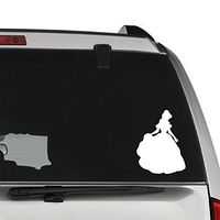 Belle Princess Fairy Tale Beauty Beast REMOVABLE Vinyl Decal Sticker For Laptop Tablet Helmet Windows Wall Decor Car Truck Motorcycle - Size (05 Inch / 13 Cm Tall) - Color (Matte White)