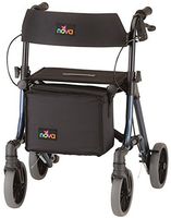 NOVA Forte Rollator Walker with 20” Seat Height, Easy to Fold and Carry Rolling Walker, Blue