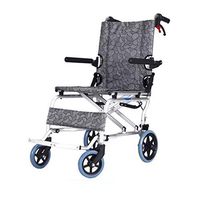 Wheelchair- Aluminum Alloy Small Stroller Folding Lightweight Ultra Light Old Man Easy Travel Wheelchair (Color : Classic mesh Gray, Size : 90x52x70cm)