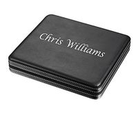 Personalized Visol Ocho Black Leatherette Cigar Humidor with Free Laser Engraving