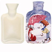 XIANGEN Hot Water Bottle Water Injection Explosion-Proof Small Student Female Mini Hot Water Bag City Comfort Hot Water Bottle (2Pcs) 31.520Cm