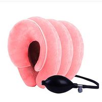 Glumlly Neck Stretcher Flocking Fabric,Neck Brace Easy to Adjust,Inflatable Traction Pillow Easy to Carry, Newest Portable Neck Pain Relief and Physical Therapy Traction,C
