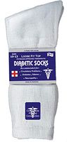 Diamond Star Doctor Approved Diabetic Crew Socks Unisex 3, 6 or 12 Pairs Pack (3 Pairs White, Men's/Women's 9-11/ Fits Shoe Size 5-10)