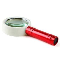 LED hand-held magnifying glass round double lens 10X reading maintenance appraisal magnifying glass