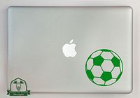 Grain To Glass Designs Soccer Ball 11" Laptop Decal - Green