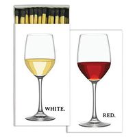 MY SWANKY HOME Elegant Red White Wine Glass Bar Matches| Set 10 Graphic Paper Long Fireplace