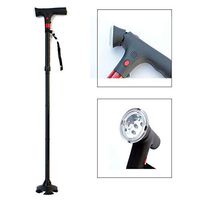 Hiking Folding Cane All-Terrain Canes Walking Non Slip Adjustable Elderly Crutches Multi-Function Pole with LED Lights and Alarm