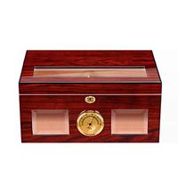 Large Capacity Cigar Box Ebony Cedar Wood Cigar Humidor Moisturizing Box Moisturizing Cigarette Case