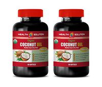 Fat Burner Vitamins for Men - Coconut Oil Organic 2000 MG - Medium Chain Fatty ACIDS - Coconut Oil for Hair Growth Organic - 2 Bottles 120 Softgels