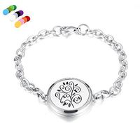 constantlife Hypoallergenic Essential Oil Diffuser Locket Bracelet -Stainless Steel Aromatherapy Scent Jewelry (Tree 3)
