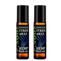 7,500mg Hemp Infused Stress Away Roll-On Therapeutic Essential Oil Blend of 7,500mg C02 Extracted Hemp, Ylang Ylang, Lavender, Sandalwood Australian, Marjoram Sweet, Peru Balsam (2 Pack)