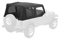 Pavement Ends by Bestop 51132-15 Black Denim Replay Replacement Soft Top Tinted Windows w/Upper Door Skins for 1988-1995 Jeep Wrangler