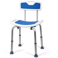 Giantex Shower Chair W/Padded Back,Adjustable Height Built-in Handles, Anti-Slip Medical Bath Seat for Elderly and Disabled, 330 LBS Weight Capacity Bathtub Chair (20" (L) X 12.5" (W) X 28"- 33" (H))