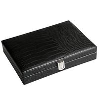 Humidors Cigar Box Cedar Wood Portable Crocodile Pattern Leather Cigar 25 (Color : Black, Size : 27.5205cm)