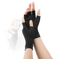 Tikaton Arthritis Gloves Compression Gloves for Women and Men, Carpal Tunnel Pain Relief, Fingerless Gloves Support for Hands (Black, Small)