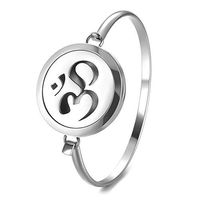 Perfume Aromatherapy Diffuser Locket Bracelet 316L Stainless Steel Bangle Magnetic Randomly Send 5pcs Oil Pads GCVA-569 (B)