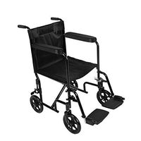 Atten Small Wheelchair,Portable Home Outdoor Indoor Wheelchairs, Light Folding Travel Chair with Hand Brakes, Black