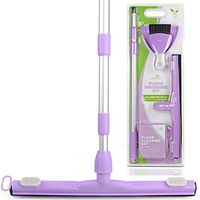 Anoda 17 inch Floor Squeegee Broom & 59 inch Telescoping Handle- Bathroom shower squeegee floor cleaner rubber push broom and dustpan set. Microfiber shower glass door cleaner included. Pet hair broom