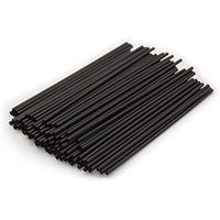 Party Essentials N056017 Disposable Plastic Straws, 5" Coffee/Cocktail Sticks/1000 Count, Black Sip Stirrer