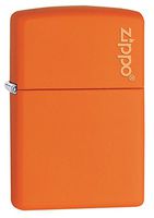 Zippo Personalized Message Engraved on Backside Customized Basic Styles Matte Colors Windproof Lighter (Orange Logo)