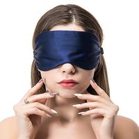 COLD POSH 16mm Silk Sleep Mask,Soft Eye Mask with Adjustable Strap,Eye Cover for Sleeping,Travel,Work,Meditation,Night Blindfold Eyeshade,Navy M