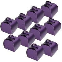 Almencla 10 Pack Treat Gift Boxes Purple Paper Box Recycled Gift Box Birthday Party Shower Favor Boxes