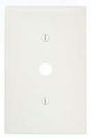 Leviton PJ11-W 1-Gang .406-Inch Hole Telephone/Cable Wallplate, Midway Size, White