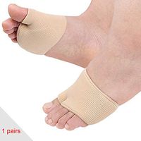 Metatarsal Sleeve Pads, Soft Gel Ball of Foot Pads for Diabetic Feet, Prevent Metatarsalgia, Mortons Neuroma, Calluses Blisters, One Size Fit All for Women & Men (Beige, One-Size)