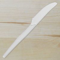 Full Size Knife - White, 100% Compostable, Heavy Duty, Elegant and Classy Bright White Finish, KNIFE-WHT (1000)