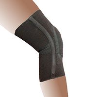 Alpha Medical Compression Support Knee Brace with Stays & Visco Patella (Large, Black)