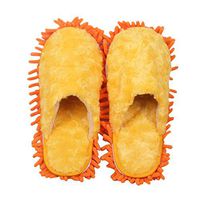 Frjjthchy Multi Surface Mop Slippers Shoes Microfiber Cleaning Dusting Floor Dust Dirt Hair Cleaning Tool (Women 7-10/Men 5-8, Orange)
