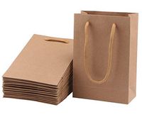 KUPOO Kraft Paper Bag 20PCS Gift Bags Party Bags, Shopping Bags,Retail Bags, Party Bags, Brown Paper Bags with Handles Bulk (Kraft Paper)