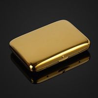 Pure Copper Plain Gold Plated Cigarette Case Holds 16 Cigarettes