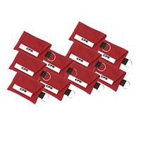 10 Pack CPR Face Mask Key Chain Kit with Gloves | One Way Valve Face Shield Mask First Aid Kit by AsaTechmed || for Travel, Home, Office, Boat, Car, EMS, Firefighters, Nurses, First Responders (Red)