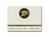 Signature Announcements Santiam Junior/Senior High School (Mill City, OR) Graduation Announcements, Presidential Elite Pack 25 Cap & Diploma Seal Black & Gold