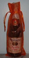 IGC 6x14 Organza Sheer Bags - Bottle/Wine Bags Gift Pouch - Satin Ribbon Closure - Orange (3 Bags)