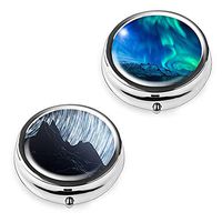 Pill Box Set of 2 - Lizimandu Compact 3 Compartment Medicine Case, Pill Box for Pocket or Purse (Natural Scene)