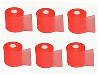 FAZ Sports PW Athletic Tape Foam Underwrap/Pre-Wrap. Perfect as Base Layer Under Athletic Taping of Ankles, Wrists, Hands and Knees. 2 3/4"x30yds. 2 3/4" x 30 Yards (Red, 6 Pack)