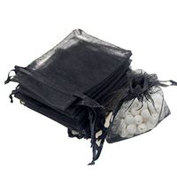 Tovip 3.54 X 2.76 (7x9cm) 100Pcs/Lot Organza Bags Wedding Pouches Jewelry Packaging Bags Nice Gift Bag Wholesale (Black)
